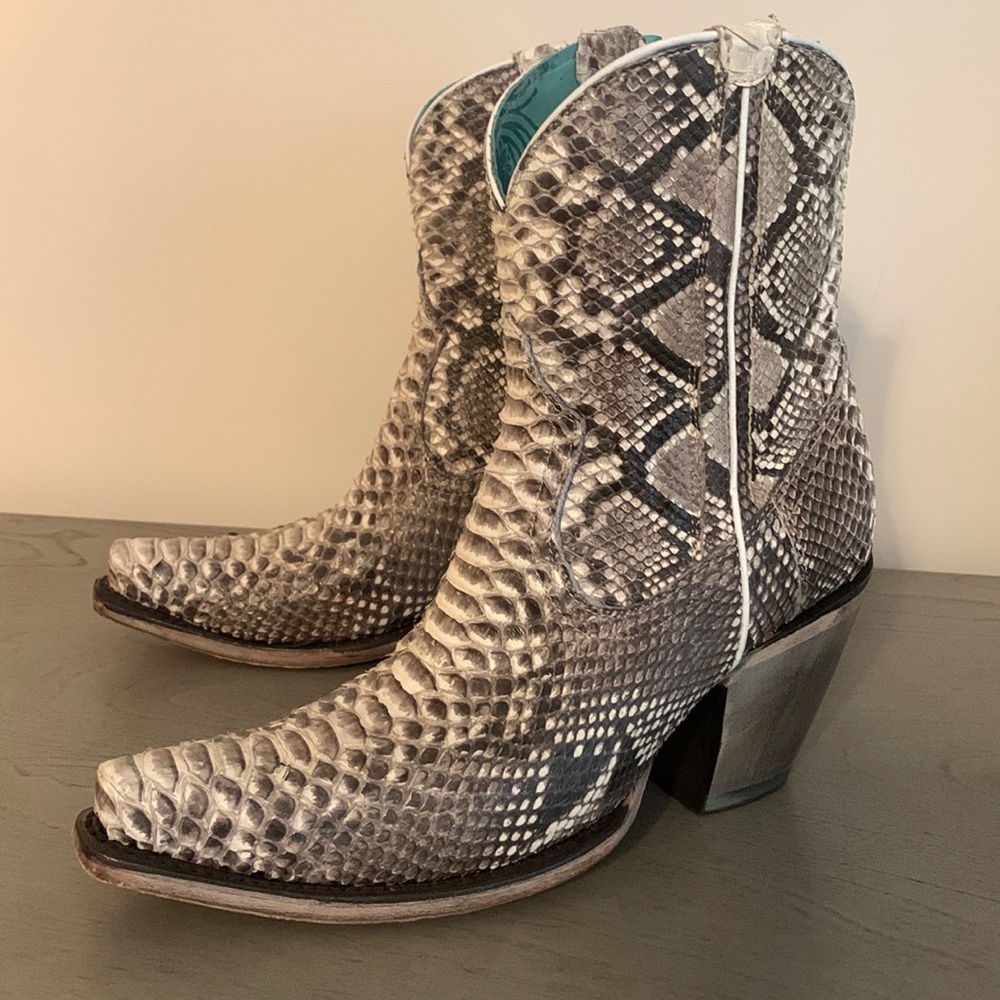 Corral Python Ankle Zip Cowboy Booties